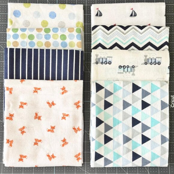 Luvable Friends Baby Boy Receiving Blankets LOT OF 8 - NEW (30x30 - Cotton) - Picture 1 of 3
